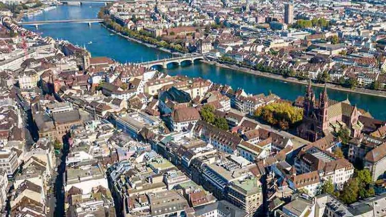 Aerial view on Basel