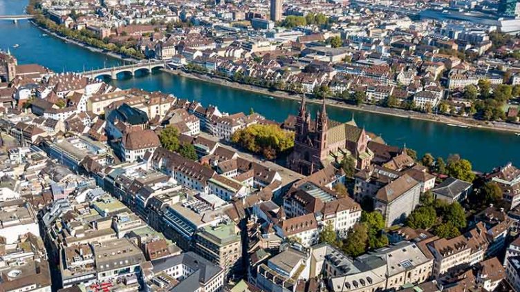 Aerial view of Basel