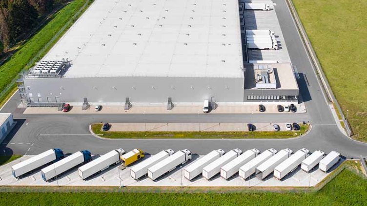 Big logistics company with a number of trucks 