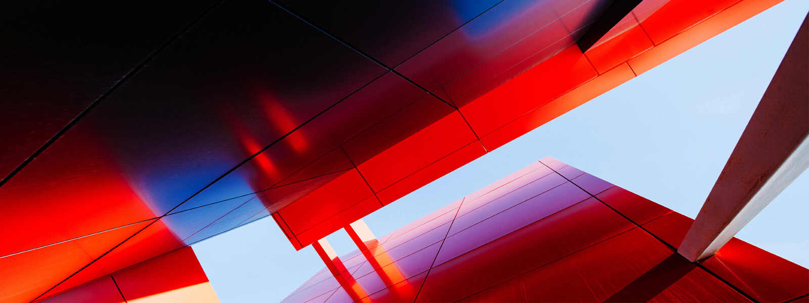 Angular view of colorful building
